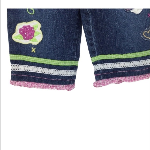 Flapdoodles Girls Boho Denim Capri Pants - Picture 8 of 12